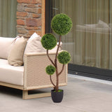 Spiral for indoor outdoor decoration artificial boxwood topiary ball tree 2025 High quality green W2945P279017