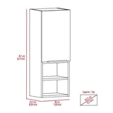 Mila Bathroom Cabinet, Two Interior Shelves, Two External Shelves, Single Door Cabinet -Light Gray B20092098