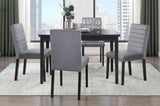 Gray Velvet Upholstered Side Chairs Set of 2pc Black Finish Wood Frame Casual Dining Room Furniture B011125791