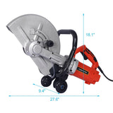 Electric 14" Cut Off Saw Wet/Dry Concrete Saw Cutter Guide Roller with Water Line Attachment 3000w W46539905