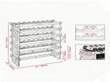 Bamboo 48 Bottle Stackable Modular Wine Rack, 6-Tier Wood Storage Rack, Floor Freestanding Wines 82487185