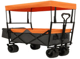480Lbs Collapsible Wagon with Canopy,Wagon Stroller with 7