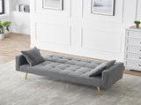 71.7 - inch Grey Teddy Fleece Sofa Bed with Two Included Throw Pillows W3356P298514
