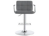 Grey and Chrome Adjustable Bar Stool B062P145644