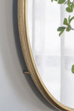 26" x 32" Circle Wall Mirror with Gold Metal Frame, Accent Mirror for Living Room, Entryway, Office W2078124344
