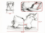 Toddler Unicorn Rocking Horse with Realistic Sound, Safety Belt & Wooden Base, for 18-36M 33058334