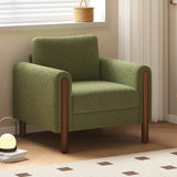 Oversized Accent Chair, Upholstered Living Room Chairs Single Sofa Chair with Walnut Legs, Curved N765P189679N