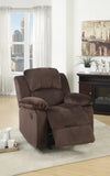 ZNTS Motion Recliner Chair 1pc Rocker Recliner Couch Living Room Furniture Chocolate Padded Suede Metal B011P163887