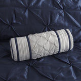 7 Piece Tufted Comforter Set Navy Cal King B03596833