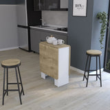 Gateleg Folding Table Space-Saving with Compact Design, White / Macadamia - Living Room B070137833