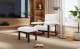 U-Can Modern Accent Chair with Ottoman, Mid Century Lounge Chair with footrest, Comfy Fabric N724P261932K