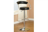 Contemporary Style Black Bar Stool Counter Height Chairs Set of 2 Adjustable Swivel Kitchen Island HS00F1559-ID-AHD