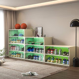 Off white LED light shoe box three layers with glass doors 36149412