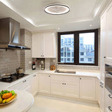 19 Inch RGB Dimmable Led Enclosed Ceiling Fan with Light Flush Mount Bladeless 6 Speed Remote W934P262275