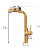 Kitchen Sink, Nickel Gold Kitchens with Pull out Sprayer, Bar Single Hole W1932P218070