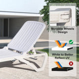 Outdoor Chaise Lounge, Pool Lounge Plastic Adjustable Recliner in-Pool Lounger Tanning Lounge W1859P170164