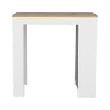 Kitchen Island Doyle, Three Side Shelves, White and Light Oak Finish B092123132