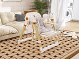 Convertible Baby High Chair to Rocker with 5-Point Harness, Foldable Infant Feeding Chair with W2699P371974