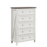 Farmhouse 5 Drawers Dresser Chests for Bedroom, Wood Rustic Tall Chest of Drawers, Dressers W2393P195485
