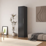 Stackable Wall Mounted Storage Cabinet, 15.75" D x 15.75" W x 70.87" H,black W331P187587