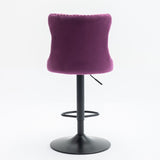 Swivel Velvet Barstools Adjusatble Seat Height from 25-33 Inch,17.7inch base, Modern Upholstered Bar W1143P151487