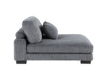 1pc Modern Living Room Furniture Modular Armless Chair Plush Gray Corduroy Fabric Upholstery Plywood B011P220981