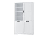 Bathroom Storage Cabinet with Doors and Drawers, Tilt-Out Laundry Hamper, Multiple Storage Space, 81413767