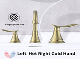 2-Handle 8 inch Widespread Bathroom Sink Faucet Brushed Gold Lavatory Faucet 3 Hole 360&deg Swivel 46793622