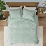Full/Queen Embroidered Medallion Faux Fur Ultra Plush Comforter Mini Set B03597230