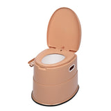 ZNTS Portable Toilet with Non-slip Mat Brown 79167273