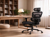 Ergonomic Mesh Office Chair with Lumbar Support, 2D Headrest & Retractable Footrest, Reclining 38412465