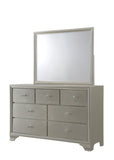 1pc Modern Glam Style Champagne Finish Glam Seven Drawer Dresser Embossed Crocodile Pattern Wooden B011P217892