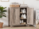 Washed Grey MDF Bathroom Tall Cabinet with Melamine Finish, Double Doors, 23.6*11.8*31.5in 08862214