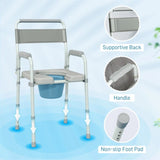 ZNTS Grey multi-functional portable toilet chair with adjustable height 05796679