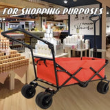 ZNTS Utility Park Garden Cart Tool Customized Color Folding Camping Trolley Outdoor Picnic Beach Wagon W321P190090