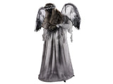 5.7ft Halloween Weeping Angel Decoration with Red Light-Up Eyes, Sound-Activated Trembling, Turning 88249103
