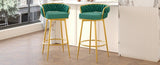 Swivel Counter Height Bar Stools Set of 2, 31.5" Bar Height Stools with Hand-Woven Backrest & Gold N762P216979F