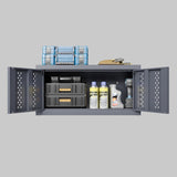 Metal garage cabinet with door, wall-mounted storage cabinet, floating tool cabinet for basements, W396P305715