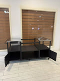 Outdoor Grill Table for Big Green Egg Style BBQ, Metal Grill Cart with Storage Box, Compatible with W3190P305792