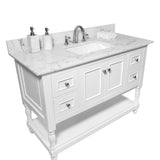 Montary 43x22 bathroom stone vanity top engineered stone carrara white marble color with rectangle W50921982