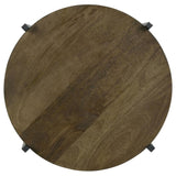 Natural and Gunmetal Accent Table with Bottom Shelf B062P153890