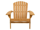 Folding Wooden Adirondack Lounger Chair with Natural Finish 54748532