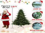 Artificial 7.5ft Green Christmas Tree with 2441 PE/PVC Mixed Branch Tips, memory wireiron wire, 17898319