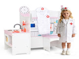 Wooden Kids Doctor Medical Station Playset, 93.9854.6199.06cm 27PCS Medical Tools with ECG Monitor 63342988