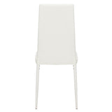 ZNTS 4pcs Elegant Assembled Stripping Texture High Backrest Dining Chairs White 40655595