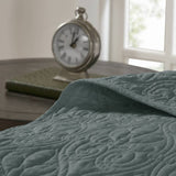 3 Piece Reversible Bedspread Set Balsam Green Queen B035P266673