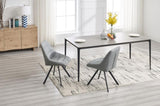 Dining Chair,Thickened fabric chairs with metal legs Set of 2,Grey W1249P243510
