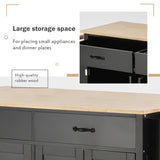 Kitchen Island Cart with Solid Wood Top and Locking Wheels,54.3 Inch Width,4 Door Cabinet and Two WF286911AAB