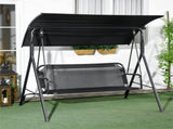 3-Seat Outdoor Patio Swing Chair-Black 70074615