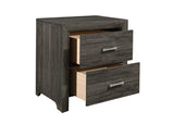 Dark Gray Finish Nightstand 1pc Chrome Tone Handles Contemporary Design Bedroom Furniture Bed Side B011P199391